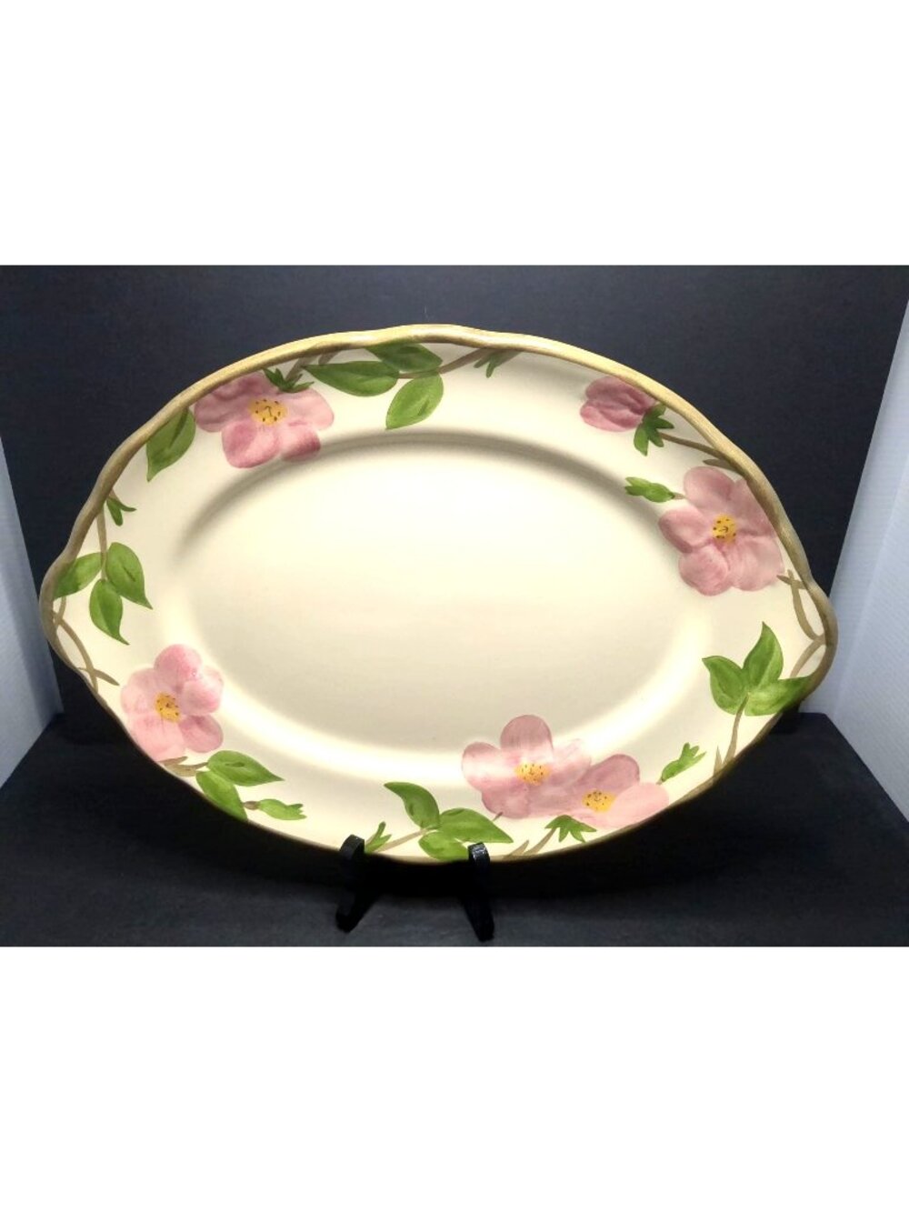 Vtg. Franciscan Desert Rose Oval Serving Platter Hand-Painted 14"x10" 1995
